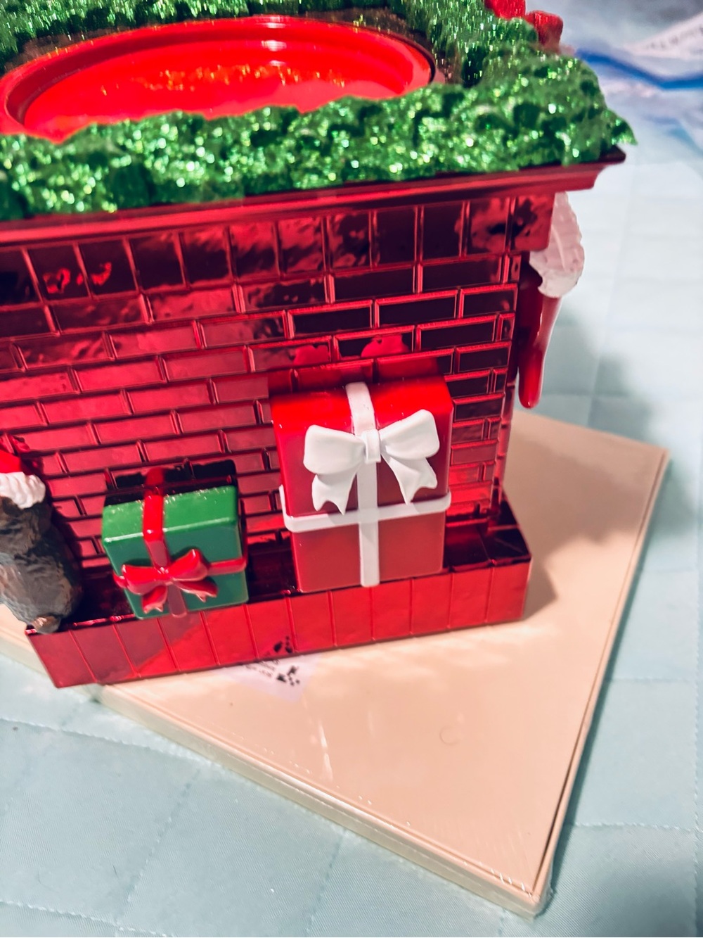 Red and Green Holiday Chimney bath and body works candle holder